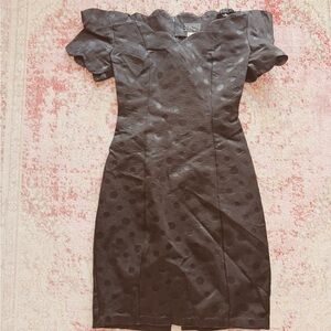 Expo-nite, Woman’s Elegant Black Polka Dot Dress